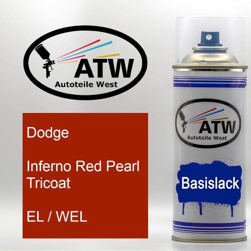Dodge, Inferno Red Pearl Tricoat, EL / WEL: 400ml Sprühdose, von ATW Autoteile West.